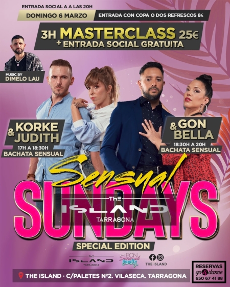 Bachata Master Class by Korke & Judith & Gon & Bella - Sunday 6th March 2022
