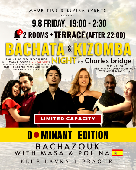 9.8. BACHAZOUK INTENSIVE with Masa & Polina: Bachata & Kizomba by Charles Bridge (Dominant edition)