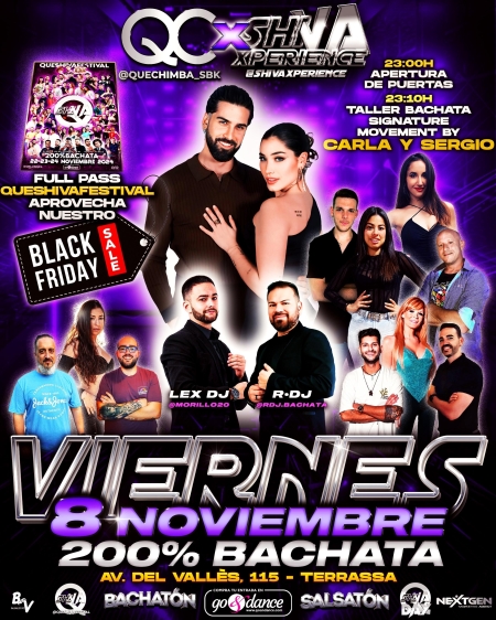 💃🏻🕺🏻VIERNES 8 DE NOVIEMBRE 200% BACHATA 💃🏻🕺🏻 QC x SHIVA 💃🏻🕺🏻