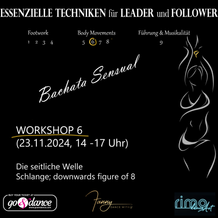 Essential techniques in Bachata Sensual for Leader and Follower - 23. November (Workshop 6)