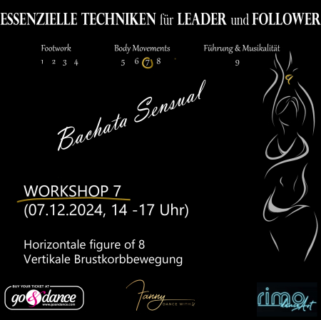 Essential techniques in Bachata Sensual for Leader and Follower - 07. December (Workshop 7)