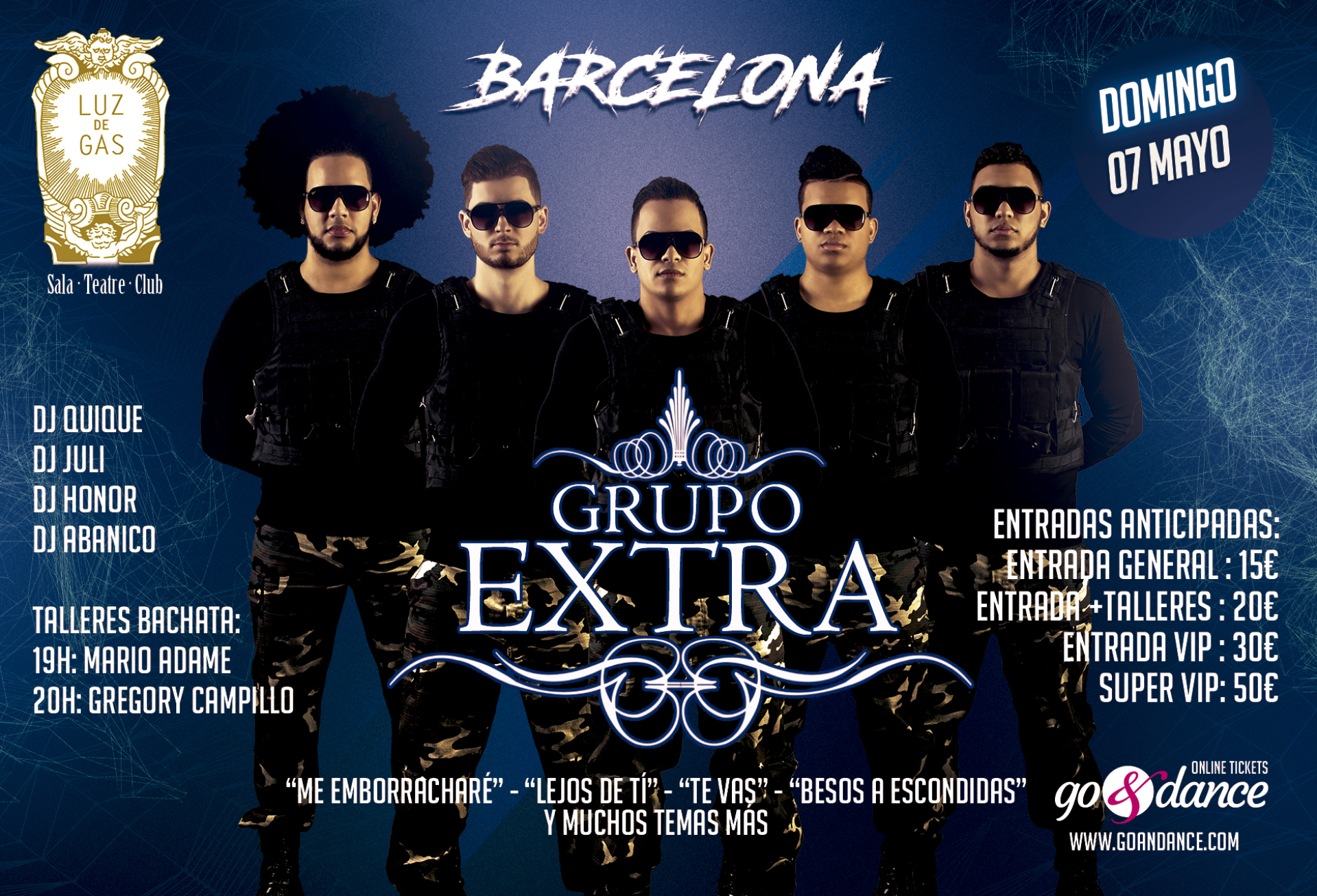 Grupo Extra en Barcelona Sala Luz de Gas go&dance